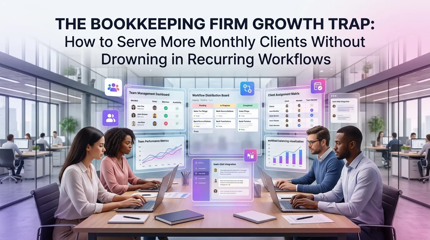 The Bookkeeping Firm Growth Trap: How to Serve More Monthly Clients Without Drowning in Recurring Workflows
