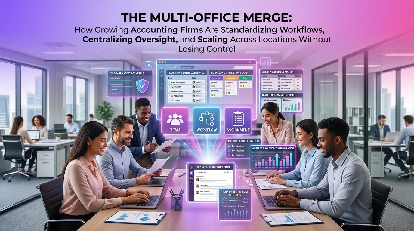 The Multi-Office Merge: How Growing Accounting Firms Are Standardizing Workflows, Centralizing Oversight, and Scaling Across Locations Without Losing Control
