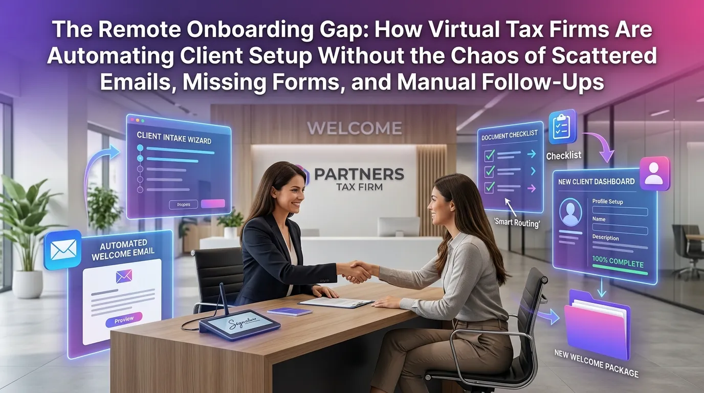 The Remote Onboarding Gap: How Virtual Tax Firms Are Automating Client Setup Without the Chaos of Scattered Emails, Missing Forms, and Manual Follow-Ups